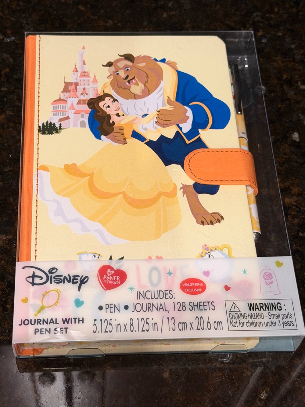 Disney Beauty and the Beast Hardcover Journal in Yellow, Blue & Orange